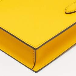 Pre Owned Tory Burch Mustard Leather Mini Emerson Shopper Tote