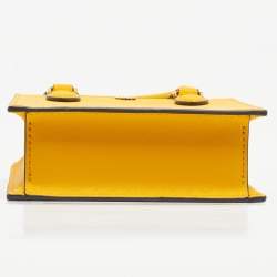 Pre Owned Tory Burch Mustard Leather Mini Emerson Shopper Tote