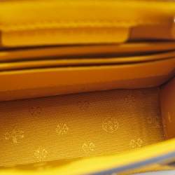 Pre Owned Tory Burch Mustard Leather Mini Emerson Shopper Tote