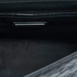 Pre Owned Tory Burch Matte Black Rubberized Faux Leather Fleming Convertible Shoulder Bag