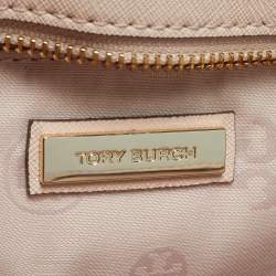 Pre Owned Tory Burch Pink Leather Large Robinson Tote