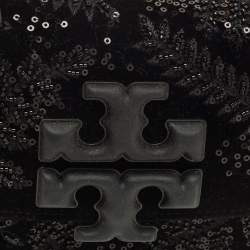 مملوكة مسبقًا Tory Burch Beaded Eleanor Small Black Leather Convertible Shoulder Bag