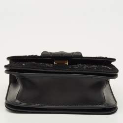 مملوكة مسبقًا Tory Burch Beaded Eleanor Small Black Leather Convertible Shoulder Bag