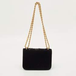 مملوكة مسبقًا Tory Burch Beaded Eleanor Small Black Leather Convertible Shoulder Bag