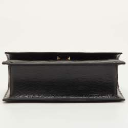 Pre Owned Tory Burch Fleming Small Black Leather Convertible Shoulder Bag