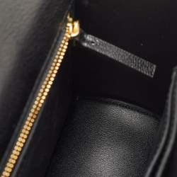 Pre Owned Tory Burch Fleming Small Black Leather Convertible Shoulder Bag