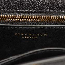 Pre Owned Tory Burch Fleming Small Black Leather Convertible Shoulder Bag