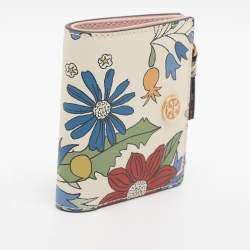 Pre Owned محفظة توري برش روبنسون جلد أبيض/متعدد الألوان

