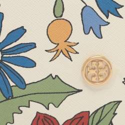 Pre Owned محفظة توري برش روبنسون جلد أبيض/متعدد الألوان

