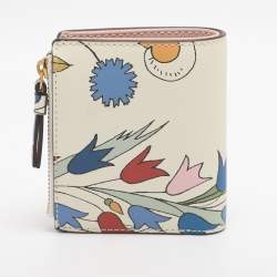 Pre Owned محفظة توري برش روبنسون جلد أبيض/متعدد الألوان

