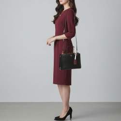 مملوكة مسبقًا Tory Burch Robinson Small Black Leather Satchel