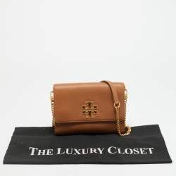 مملوكة مسبقًا محفظة توري برش بريتن جلد ليلكي بسلسلة