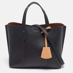 Pre Owned Tory Burch Perry Triple-Compartment Small Leather Tote