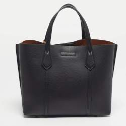 Pre Owned Tory Burch Perry Triple-Compartment Small Leather Tote