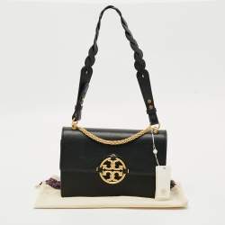 Pre Owned حقيبة كتف جلد أسود توري برش ميلر