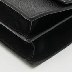 Pre Owned حقيبة كتف جلد أسود توري برش ميلر