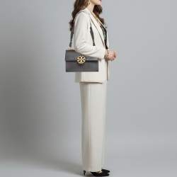 Pre Owned حقيبة كتف جلد أسود توري برش ميلر