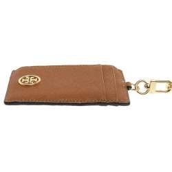 Pre Owned Tory Burch Tan Leather Lanyard ID Card Holder