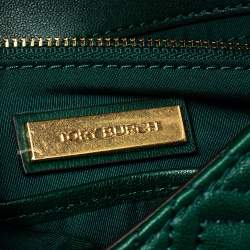 Pre Owned Tory Burch Green Leather Small Fleming Shoulder Bag
