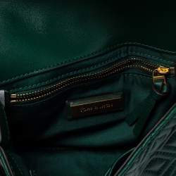 Pre Owned Tory Burch Green Leather Small Fleming Shoulder Bag