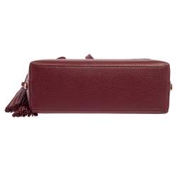 Pre Owned Tory Burch Garnet Red Leather Thea Messenger Bag