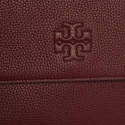 Pre Owned Tory Burch Garnet Red Leather Thea Messenger Bag