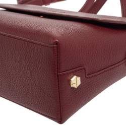 Pre Owned Tory Burch Garnet Red Leather Thea Messenger Bag