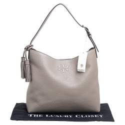 Pre Owned Tory Burch Grey Leather Thea Hobo