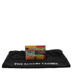 Pre Owned حافظة بطاقات توري برش روبينسون جلد لامع متعدد الألوان