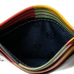 Pre Owned حافظة بطاقات توري برش روبينسون جلد لامع متعدد الألوان