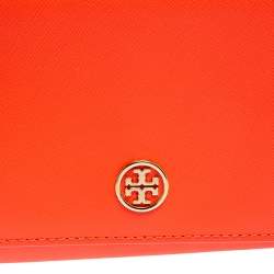 Pre Owned Tory Burch Red Leather Robinson Wallet On Chain