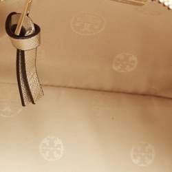 Pre Owned Tory Burch Gold Saffiano Leather Mini Robinson Dome Satchel