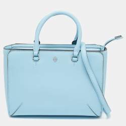 Tory Burch Blue Leather Robinson Tote Tory Burch