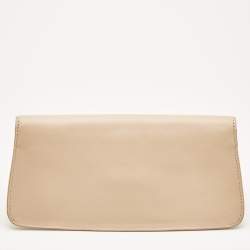 Tory Burch Beige Saffiano Leather Diana Clutch