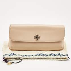 Tory Burch Beige Saffiano Leather Diana Clutch