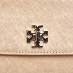 Tory Burch Beige Saffiano Leather Diana Clutch