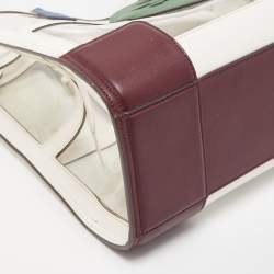 Pre Owned Tory Burch Multicolor/Clear PVC and Faux Leather Quadrant Ella Tote