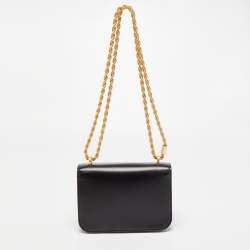 Pre Owned Tory Burch Black Leather Small Convertible Eleanor Shoulder Bag 