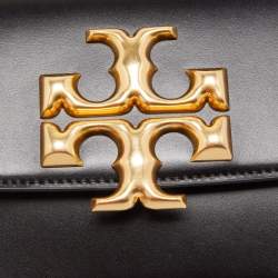 Pre Owned Tory Burch Black Leather Small Convertible Eleanor Shoulder Bag 