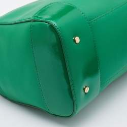 Pre Owned Tory Burch Green Leather Robinson Boston Bag