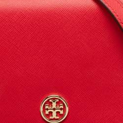 Pre Owned Tory Burch Red Leather Robinson Chain Clutch Bag