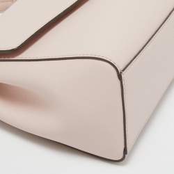 Pre Owned Tory Burch Pink Saffiano Leather Small Robinson Top Handle Bag