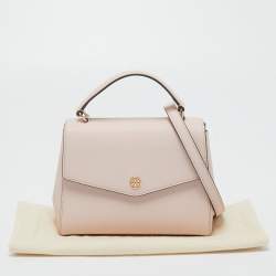 Pre Owned Tory Burch Pink Saffiano Leather Small Robinson Top Handle Bag