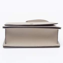 Pre Owned Tory Burch Taupe Leather Robinson Flap Shoulder Bag