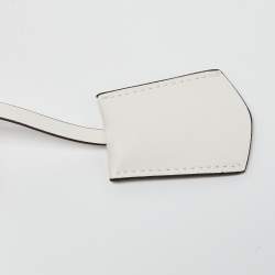 Pre Owned Tory Burch White/Beige Leather and Suede Small Lee Radziwill Double Bag