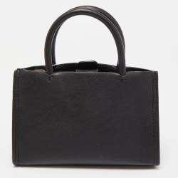 Pre Owned Tory Burch Black Leather Mini Ella Bio Tote