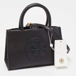 Pre Owned Tory Burch Black Leather Mini Ella Bio Tote