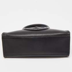 Pre Owned Tory Burch Black Leather Mini Ella Bio Tote