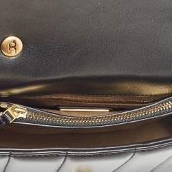 Pre Owned Tory Burch Black Quilted Small Leather Kira Top Handle Bag