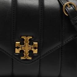 Pre Owned Tory Burch Black Quilted Small Leather Kira Top Handle Bag